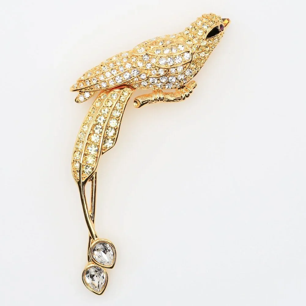 Nolan‎ Miller Glamour Collection Gold Plated Avalon Rhinestone Pavè Bird Brooch
